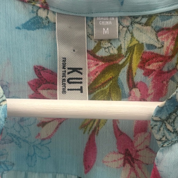Kut from the Kloth Jasmine Chiffon Button-Up Shirt M - Picture 5 of 11